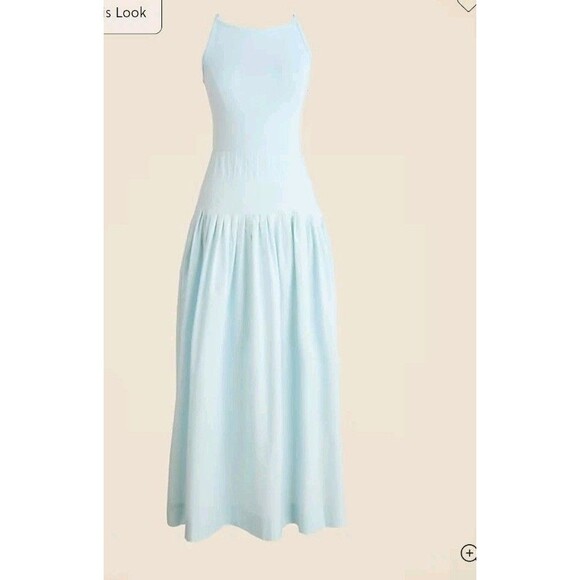 J.Crew Pintuck Mixy Dress Midi Edgewater Blue CK707 TINY MARK Size M NWT - Picture 4 of 12